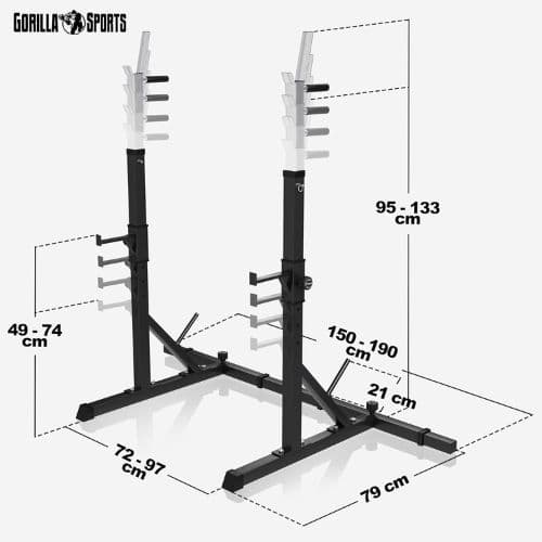 Squat Rack Multifonction en acier – Gorilla Sports